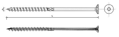 Vijci za drvo s upuštenom glavom za Torx 5*100 mm, pocinčani
