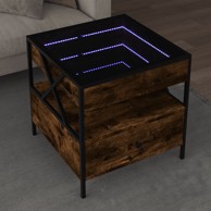 Stolić s beskonačnim LED svjetlima boja hrasta 50x50x51 cm