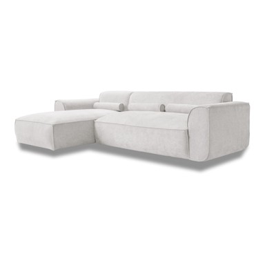 MIUFORM Bijela kutna garnitura (s lijevim kutom) Flex Felix, 264x154x70,05 cm