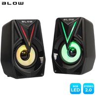 BLOW Balans računalni i gaming zvučnici, 2.0 stereo, USB, RGB LED osvjetljenje, 2x4W, crni