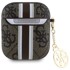 GUESS 4G Printed Stripes Charm futrola za AirPods 1/2, smeđa