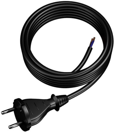 PLASTROL Spojni kabel s ravnim utikačem IP20 H07RN-F 3 m E+20-019, crna