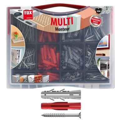 TOX Plastična tipla MULTI MONTEUR SET (336/1) asortimam višenamjenskih tipli za sve podloge