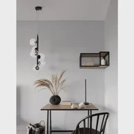 NOVA LUCE Visilica Odillia NL9009251, 6xG9, 230 V, fi 28, crna i transparentna