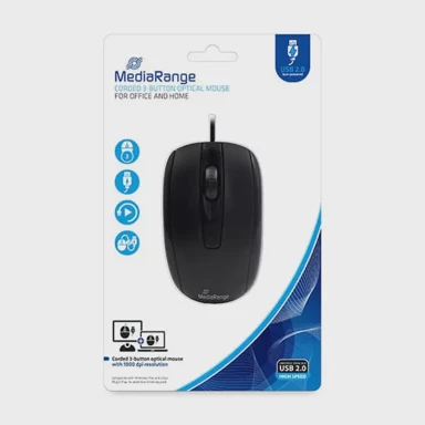 MEDIARANGE Žični miš, optički, crni
