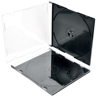Kutija za 1 CD, PVC Slim, prozirna/crna