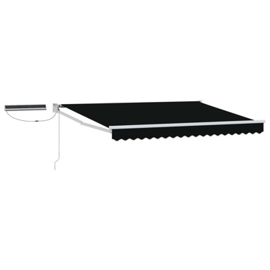 Električna retraktabilna tenda, 3 × 2,5 m, crna