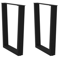 Noge za blagovaonski stol V-oblika 2 kom crne 70x(72-73,3) cm
