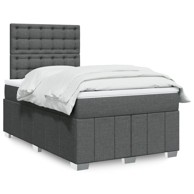 Krevet box spring s madracem tamnosivi 120 x 190 cm tkanina