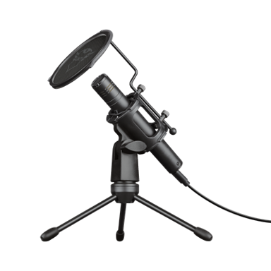 TRUST Mikrofon GXT 241 Velica, crni, streaming, stolni