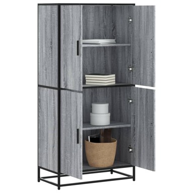 Visoka komoda siva Sonoma 68x35x139 cm Konstruirano drvo