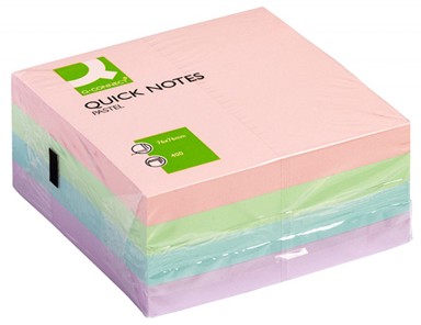 Q-CONNECT Samoljepljivi blok, 76 x 76 mm, 400 listova, pastelni