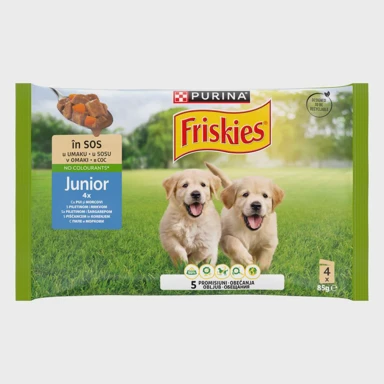 FRISKIES Mokra hrana za pse Junior multipack, 4x85 g