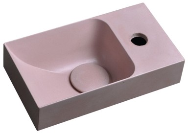 SAPHO PICCOLINO Umivaonik, 31x17 cm, desni otvor za bateriju, beton, ružičasta mat