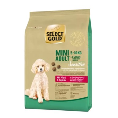 SELECT GOLD Suha hrana za pse Sensitive Adult Mini, konjetina, 4 kg