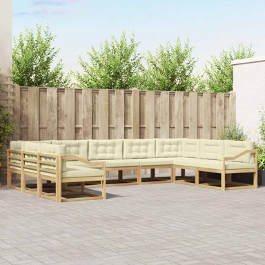 Set vanjskih sofa, 7 kom, čvrsto drvo akacije