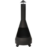 AMBIANCE Vrtni kamin KO-FB8200950, metalni s dimnjakom, 44 x 44 x 118 cm, crni