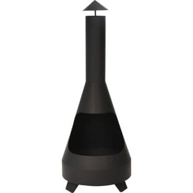 AMBIANCE Vrtni kamin KO-FB8200950, metalni s dimnjakom, 44 x 44 x 118 cm, crni