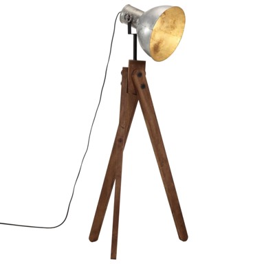 Podna svjetiljka 25 W vintage srebrna 45 x 45 x 120 cm E27