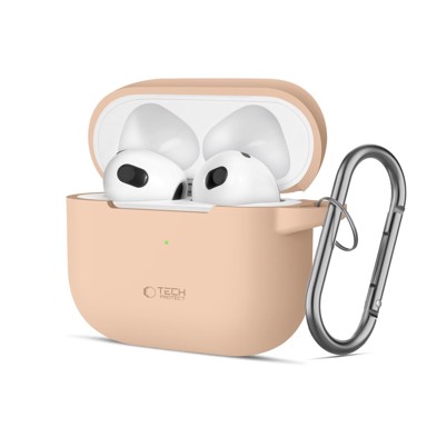 TECH-PROTECT Futrola Silicone Hook za Apple AirPods 3, cafe latte