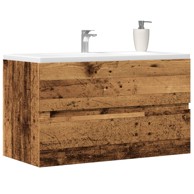 Kupaonski viseći ormarić boja starog drva 80x38,5x45 cm drveni
