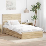 Okvir za krevet s ladicama 100 x 200 cm, sonoma hrast