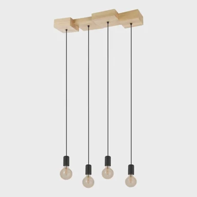 EGLO Visilica Halkin, 4xE27, drvo smeđe, crna grla