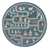 HANSE HOME Petrolej zeleni dječji tepih ø 140 cm Streets 