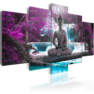 Slika Waterfall and Buddha 100x50