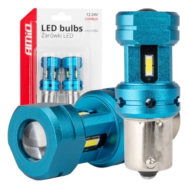 AMIO LED žarulja 1156 BA15S, Canbus, 4xSMD 1860, 12V/24V, bijela