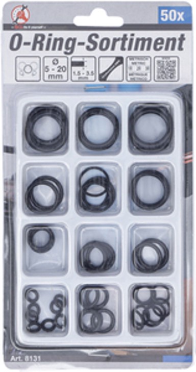 BGS Set O-ring brtvi 5–20 mm, 50 kom, Kraftmann 8131