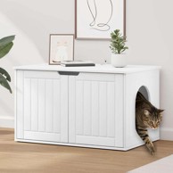 Kuća za mačke, 85×55×50 cm, konstruirano drvo, bijela