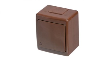 PAWBOL Jednostruki hermetički beta prekidač, zvono, IP44 /D.3210WD, smeđi