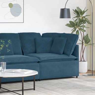 Modularna kutna sofa s jastucima, 100 cm, plava