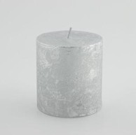 Svijeća metalik 6.8 x 7.2 cm, srebrna