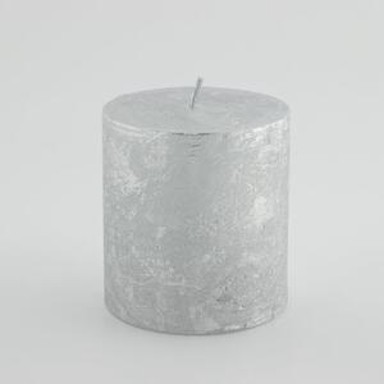 Svijeća metalik 6.8 x 7.2 cm, srebrna