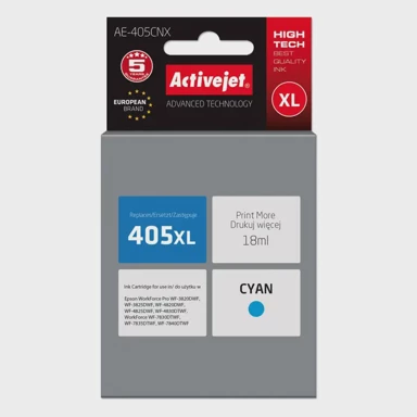 ACTIVEJET Tinta AE-405CNX, zamjena za Epson 405XL C13T05H24010, supreme, 18 ml, cijan