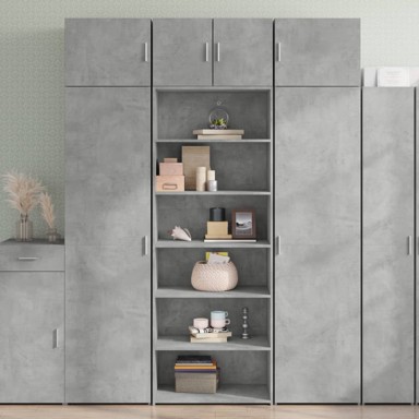 Visoka komoda siva betona 70x41x185 cm od konstruiranog drva