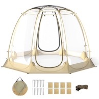 NORTHIX Prozirni PVC šator, 265x265 cm, sklopivi, za 5-6 osoba