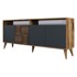 KALUNE DESIGN Antracitno siva/u prirodnoj boji niska komoda u dekoru oraha, 180x79 cm Milan