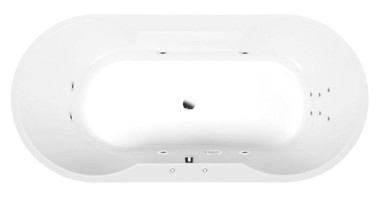 POLYSAN Io, hidromasažna kada, 180x85x49 cm, Attraction Hydro, kromirana