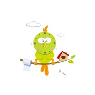 Dječja LED svjetiljka u obliku ptice sa satom, 0.6W