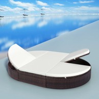 Vrtna ležaljka s jastukom poliratan smeđa