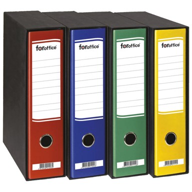FOROFFICE Registrator A4, široki, u crnoj kutiji, crveni