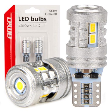 AMIO LED žarulje STANDARD T10 W5W 6x3020 + 1x3030 SMD bijele 12V/24V