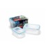 ADDIS Set od 3 posude s poklopcem za hranu Clip And Close Rectangular