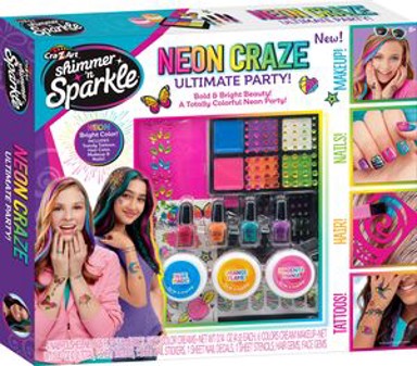 CRAZART Set 4u1 za tijelo, nokte, kosu i šminka Neon Craze