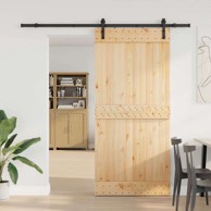 Klizna vrata Narvik, 95 x 210 cm, 213,5 cm, prirodna i crna