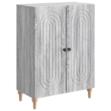 Komoda uz krevet, dimenzije 66 x 34,5 x 90 cm, konstruirano drvo, siva sonoma