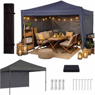 LUNIKS Sklopivi vrtni paviljon 3 x 3 m, crna